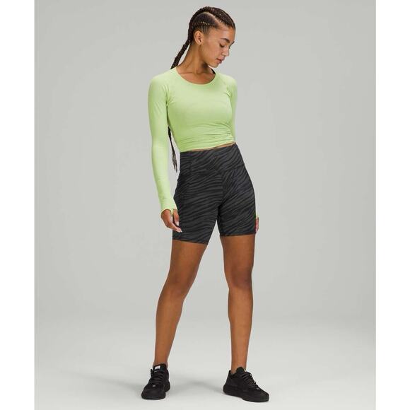 Lululemon Fast Free HR Biker Short 8" Tiger Camo Deep Coal Womens Size 2 - Picture 1 of 5